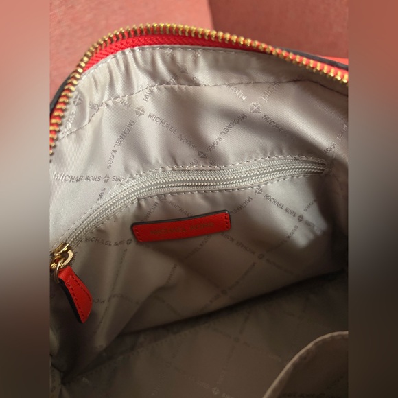 Michael Kors Saffiano Leather Satchel – Red MK Charm - Picture 7 of 13